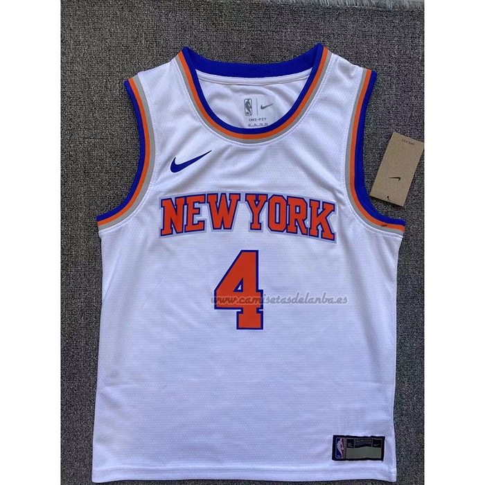 Camiseta Nino New York Knicks Derrick Rose NO 4 Association Blanco
